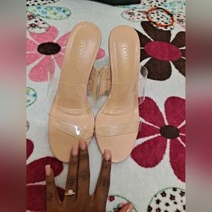 Shoedazzle cream mule